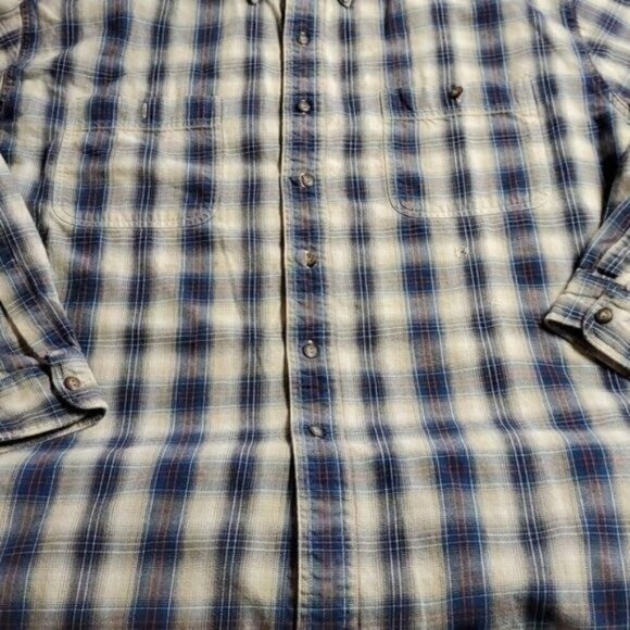 G.H.‎ Bass & Co. BASS Teal Plaid Casual Buttoned Down Sz. L Shirt - Picture 8 of 10